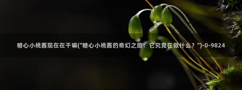 糖心小巨：糖心小桃酱现在在干嘛(\